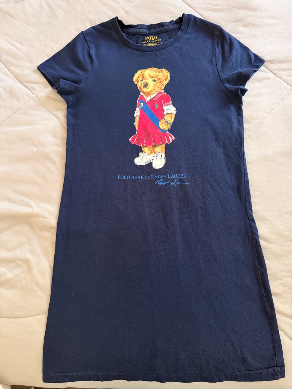 Polo by Ralph Lauren Navy Girls' Polo Bear Graphic Dress